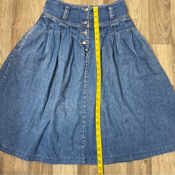 SILVERLEAF Vintage high waisted denim chambray skirt Womens size 26 - Picture 10 of 12